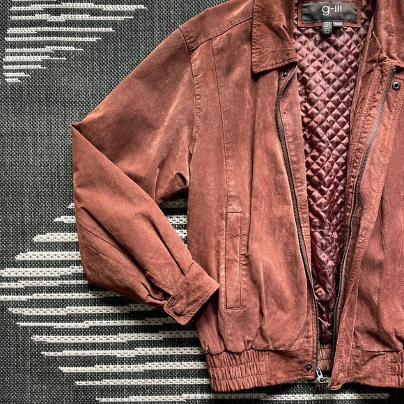 AMERICAN VINTAGE 80s/90s - Suede Mahogany Bomber Jacket - Picture 3 of 8